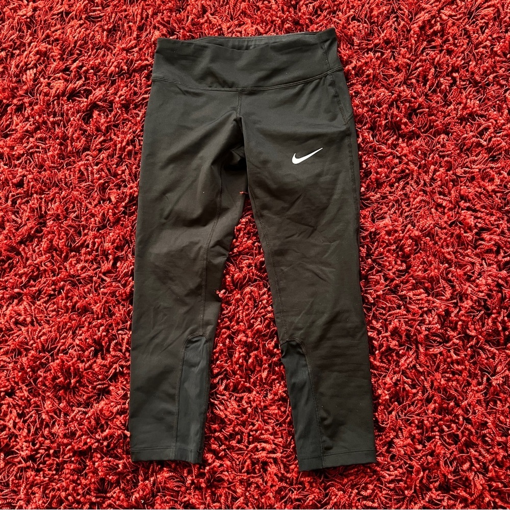 Nike Black Performance Leggings with White Swoosh